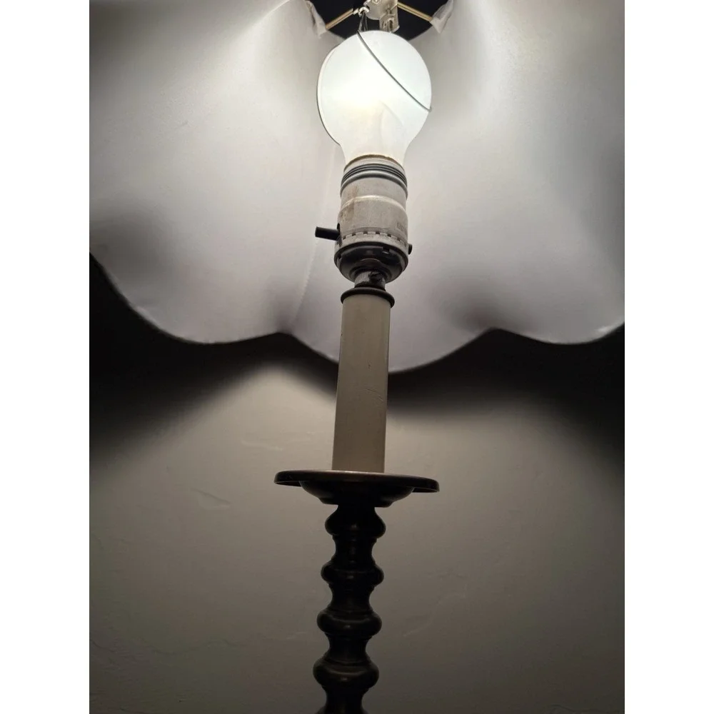 Vintage Brass Table Lamp Barley Twist Column‎ ~13